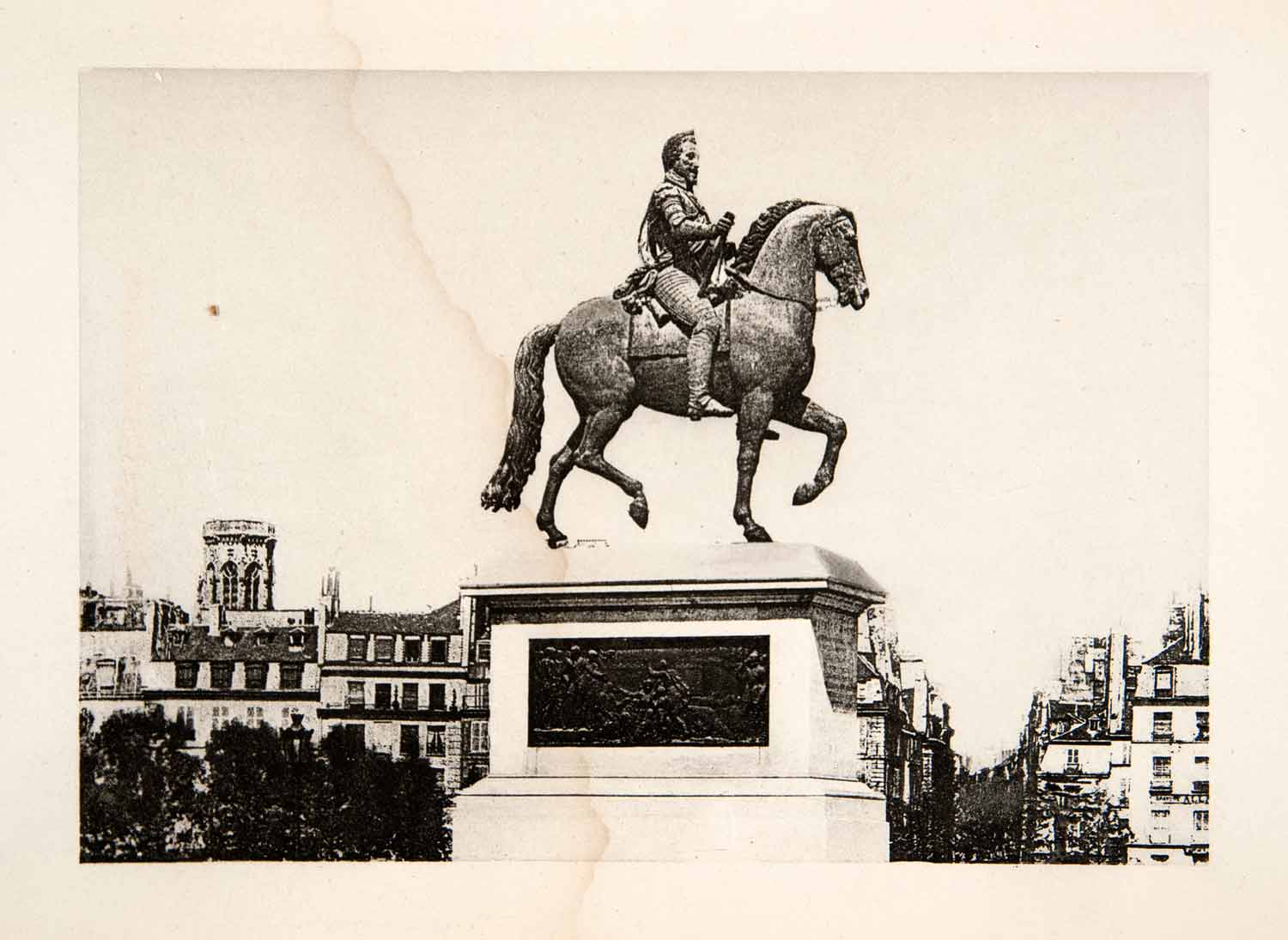 1898 Photogravure King Henry IV Paris France Statue Horse Monument Historic XEY2
