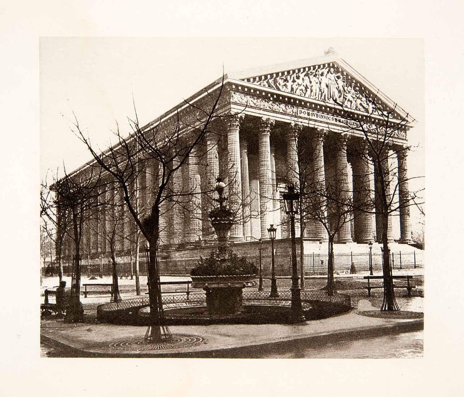 1898 Photogravure Church Madeleine Paris France Historic Column XEY2