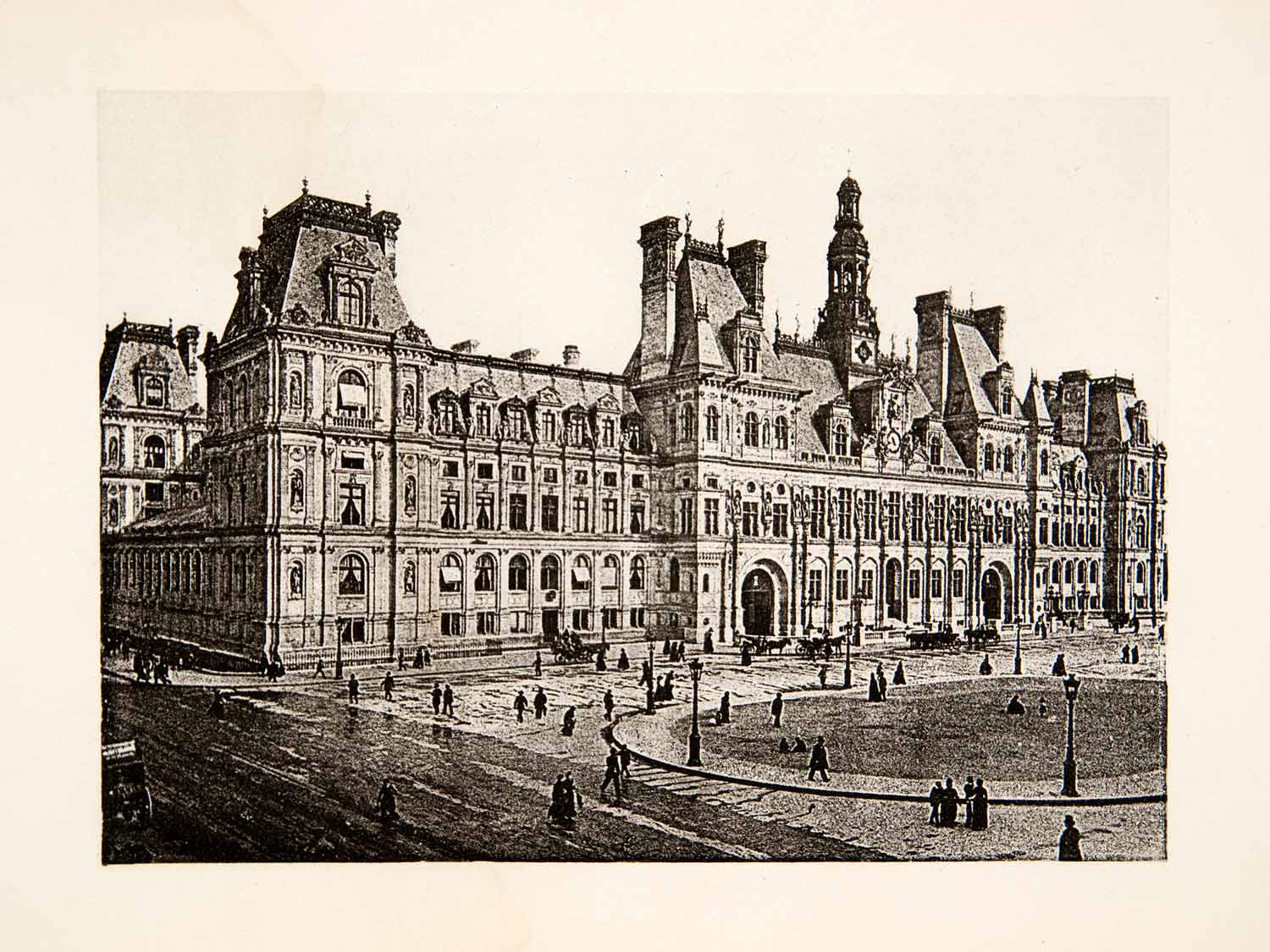 1898 Photogravure Hotel de Ville Paris France Cityscape Historic Famous XEY2