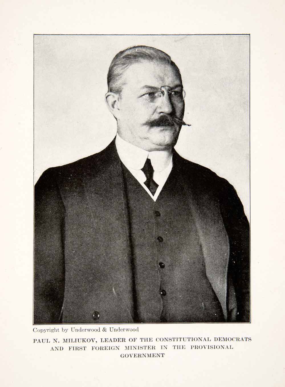 1917 Print Russian Revolution Miliukov Paul Constitutional Democrat XEY4