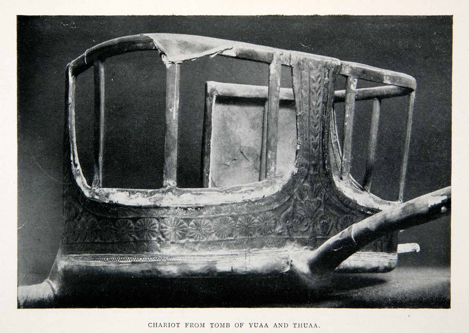 1923 Print Ancient Egyptian Chariot Tomb Yuya Tjuyu Nobleman Valley Kings XEZ1