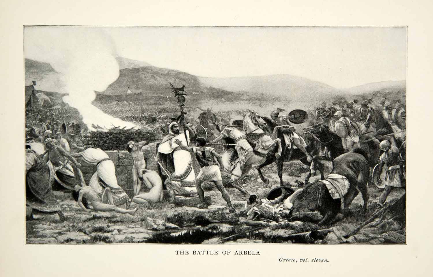 1899 Print Ancient Greece Battle Arbela Soldier Guagamela Alexander Great XEZ2