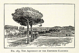 1938 Print Aqua Claudian Aqueduct Rome Campagna Palatine Roman Emperor XEZ5