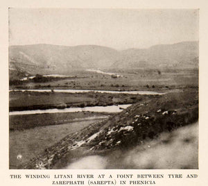 1920 Print Litani River Point Tyre Zarephath Phenicia Landscape Lebanon XEZ6