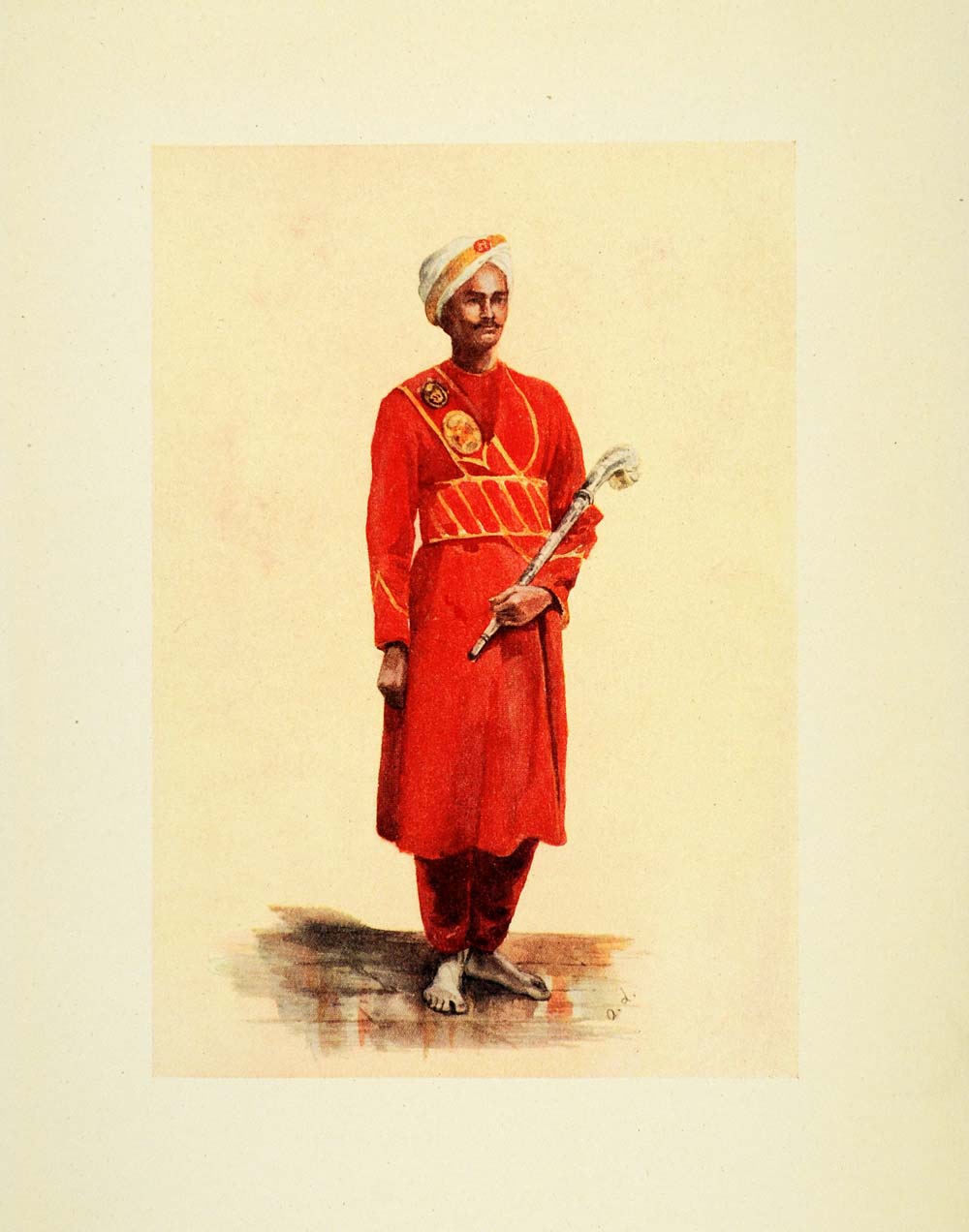 1914 Print India Attendant Laborer Lady Lawley's Personal Worker Turban XGA1