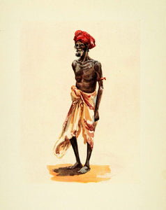 1914 Print Western Ghats Forest Tribal Man Jungle Magic Amulet India Lady XGA1