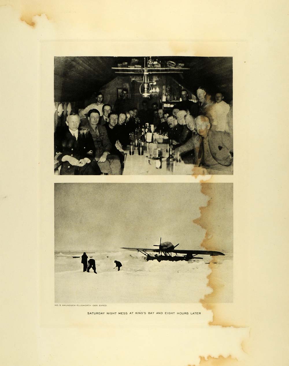 1929 Photogravure Arctic Expedition Crew Airplane Polar Amundsen Ellsworth XGA2