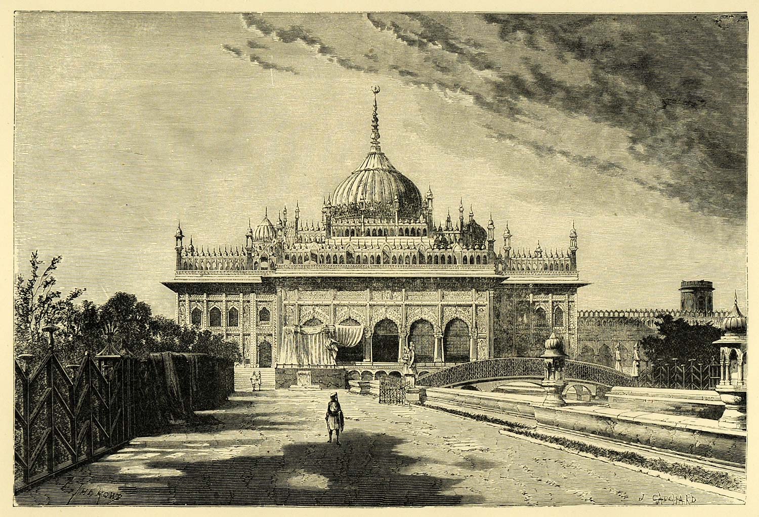 1878 Wood Engraving Hussainabad Imambara Chhota Mausoleum Muhammad Ali Shah XGA4