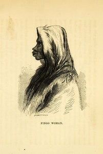 1857 Wood Engraving Fingo Fengo Woman Portrait South Africa Perry XGA5