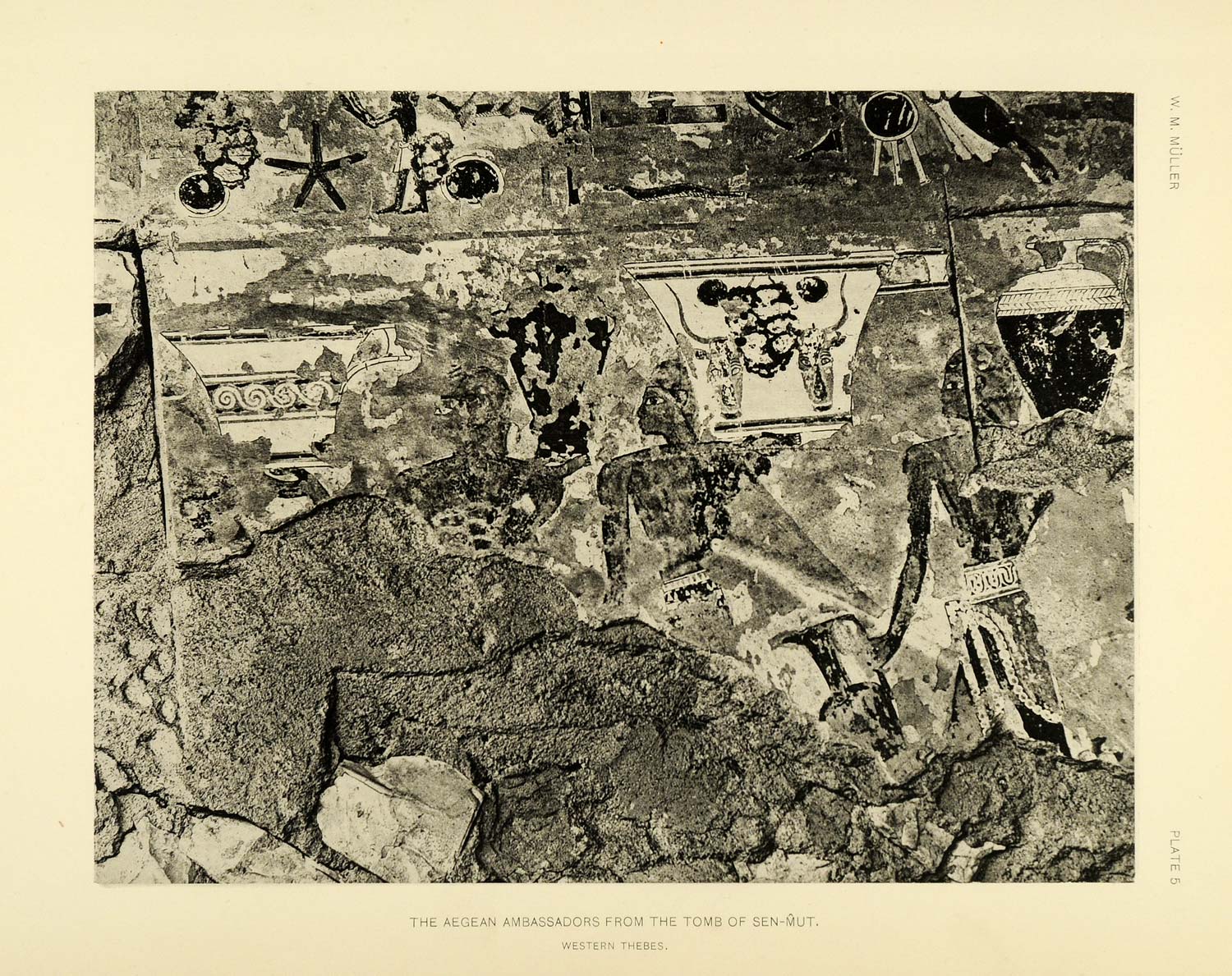 1906 Heliogravure Aegean Ambassadors Tomb Sen-Mut Thebes Egypt Figures XGA6