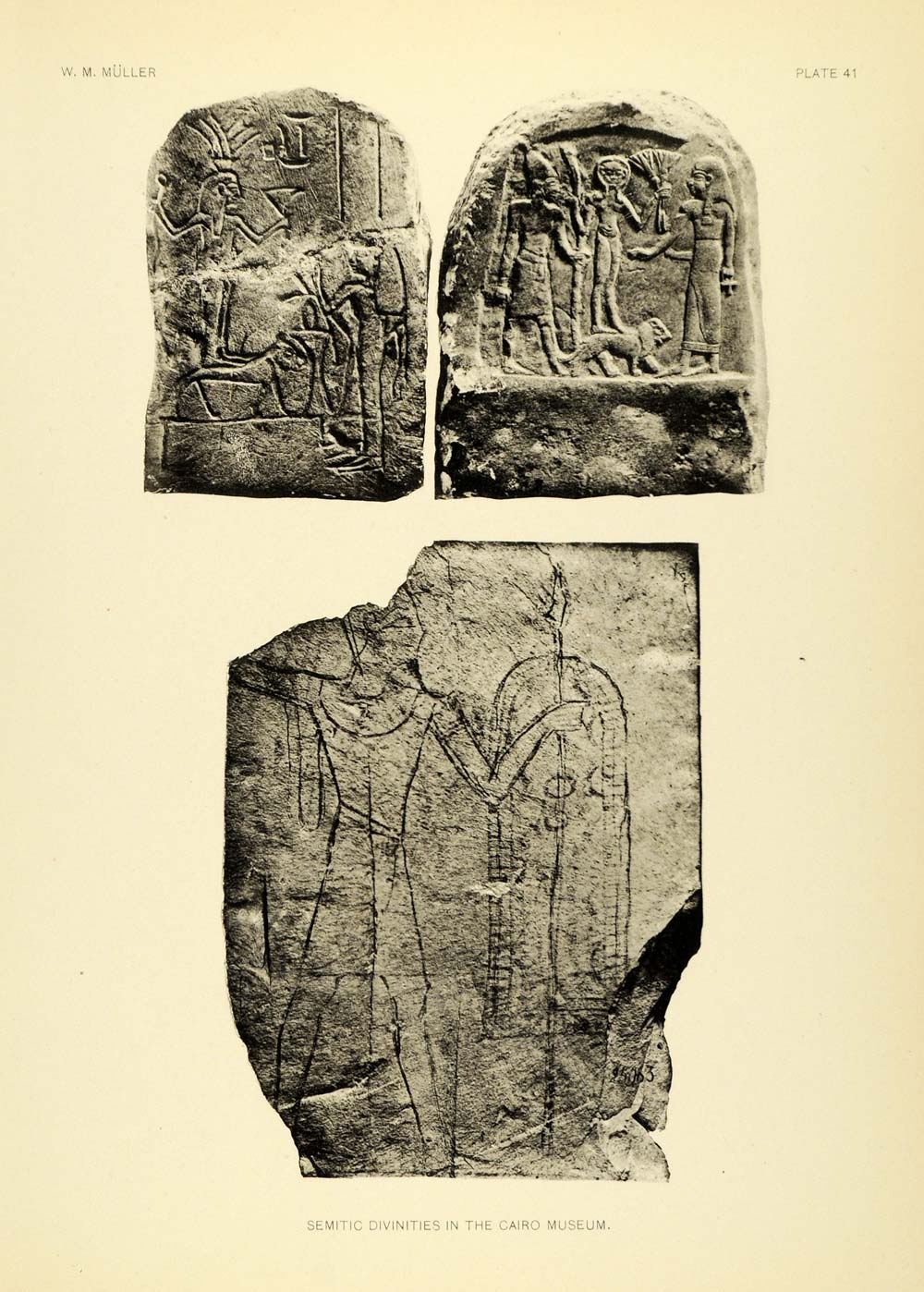 1906 Heliogravure Semitic Divinities Cairo Museum Bas-Relief Archaeology XGA6