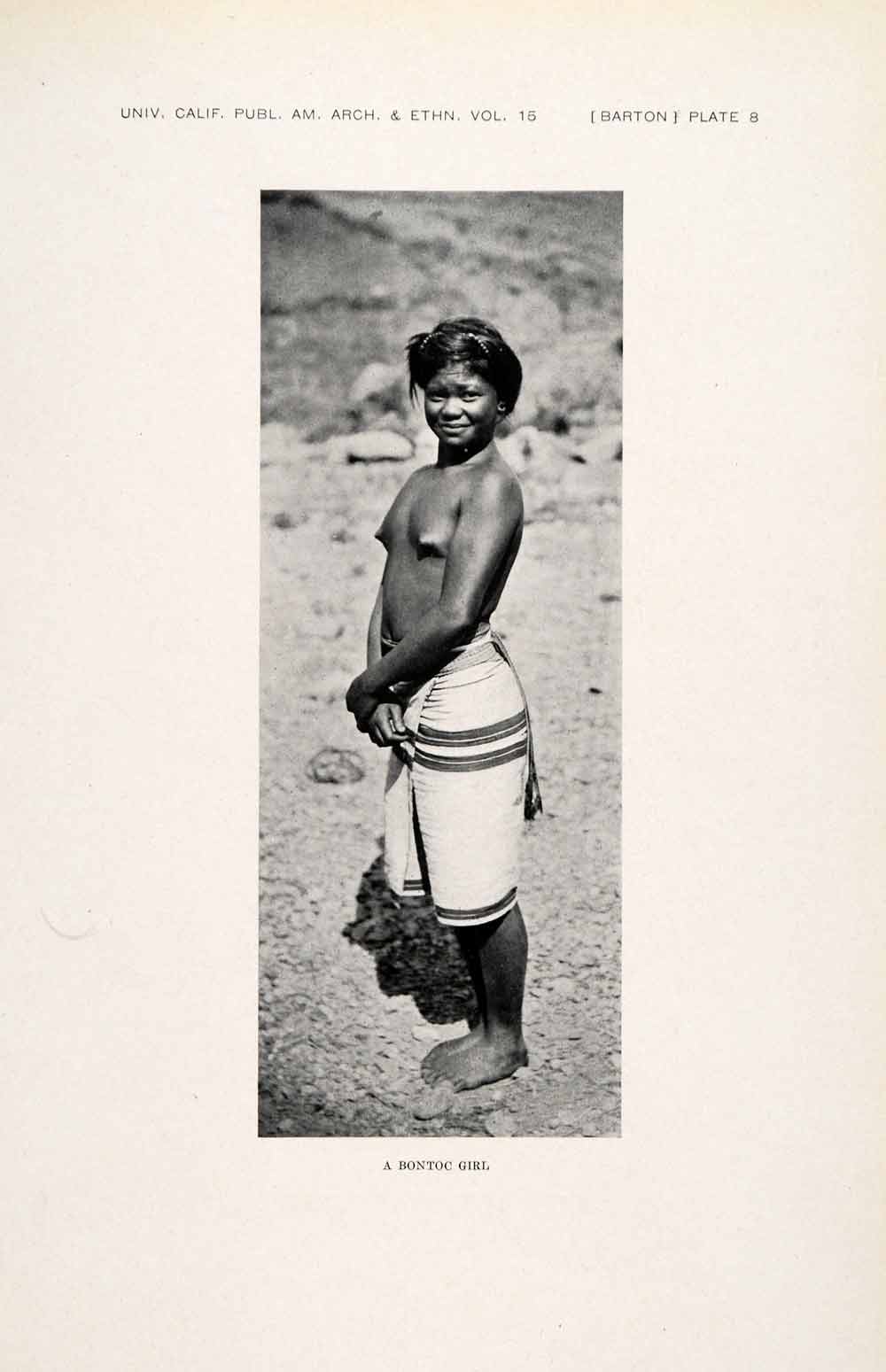 1922 Print Bontoc Igorot Nude Girl Luzon Philippines Ethnic Anthropology XGAA4