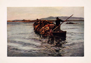 1909 Print Cutting Kelp Weed Bartlett Fishing Boat Sea Island Ocean XGAA7