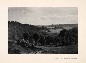 1909 Print Arundel Sutton Palmer England Valley Hillside Landscape Meadow XGAA7