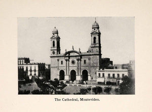1913 Print Cathedral Montevideo Church Uruguay South America Architecture XGAA8