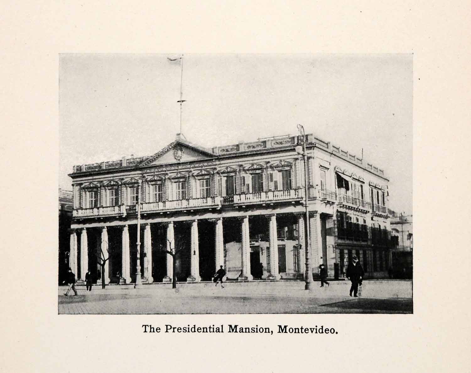 1913 Print Presidential Mansion Montevideo Uruguay South America XGAA8