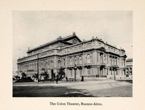 1913 Print Colon theater Buenos Aires Argentina South America Performance XGAA8