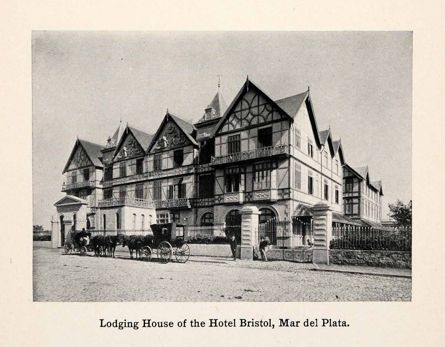 1913 Print Lodging House Hotel Bristol Mar del Plata Argentina South XGAA8