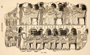 1836 Wood Engraving Egyptian Celebration Festival Party Crowns Robes XGAA9