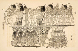 1836 Wood Engraving Egyptian Celebration Festival Musician Dancers XGAA9