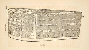1836 Wood Engraving Egyptian Sarcophagus Gren Breccia Granite XGAA9