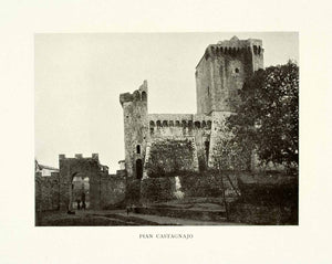 1909 Print Italy Tuscany Pian Castagnajo Piancatagnaio Castle XGAB3