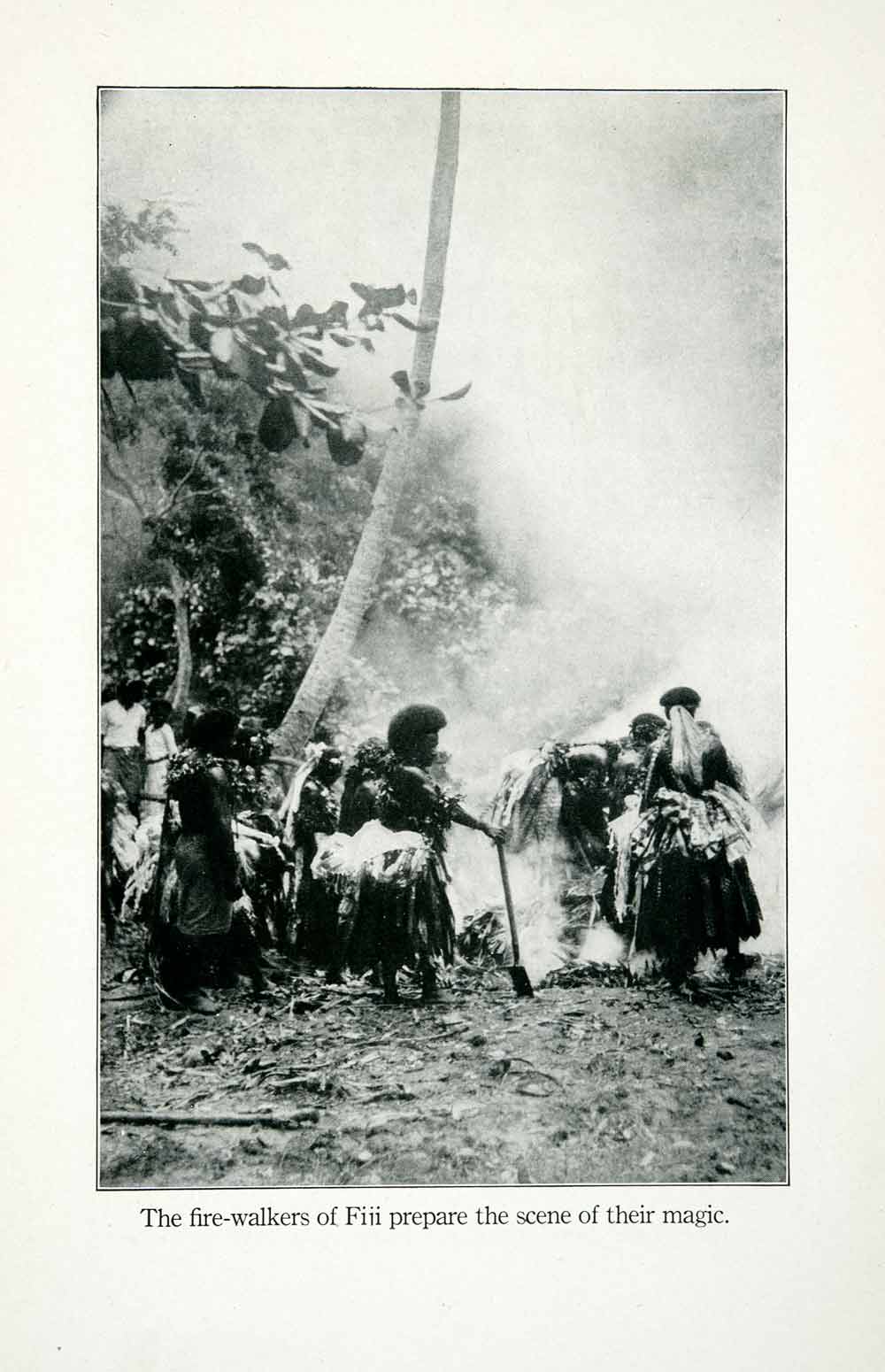 1923 Print Firewalkers Fiji Island Sawau Tribe Fire Pit Fijian Indigenous XGAB4