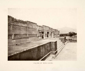 1914 Print Facade Mitla Ruins Mexico Archeological San Pablo Villa de XGAB7