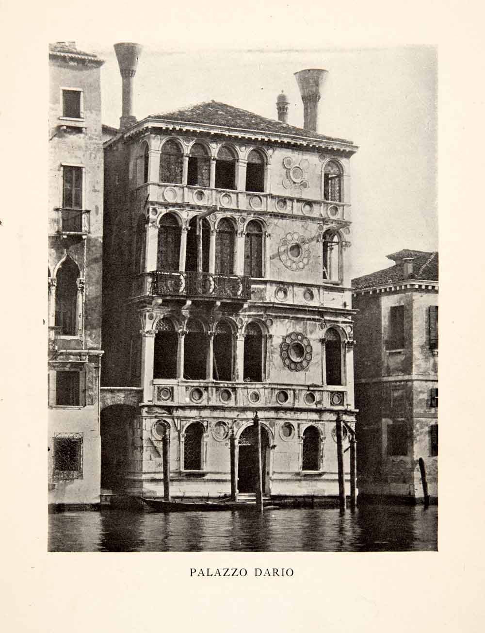 1905 Print Palazzo Dario Grand Canal Palace Venice Italy Waterfront XGAB8