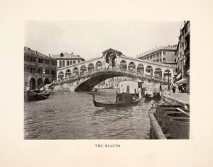1905 Print Rialto Bridge Grand Canal Venice Italy Historic Landmark XGAB8