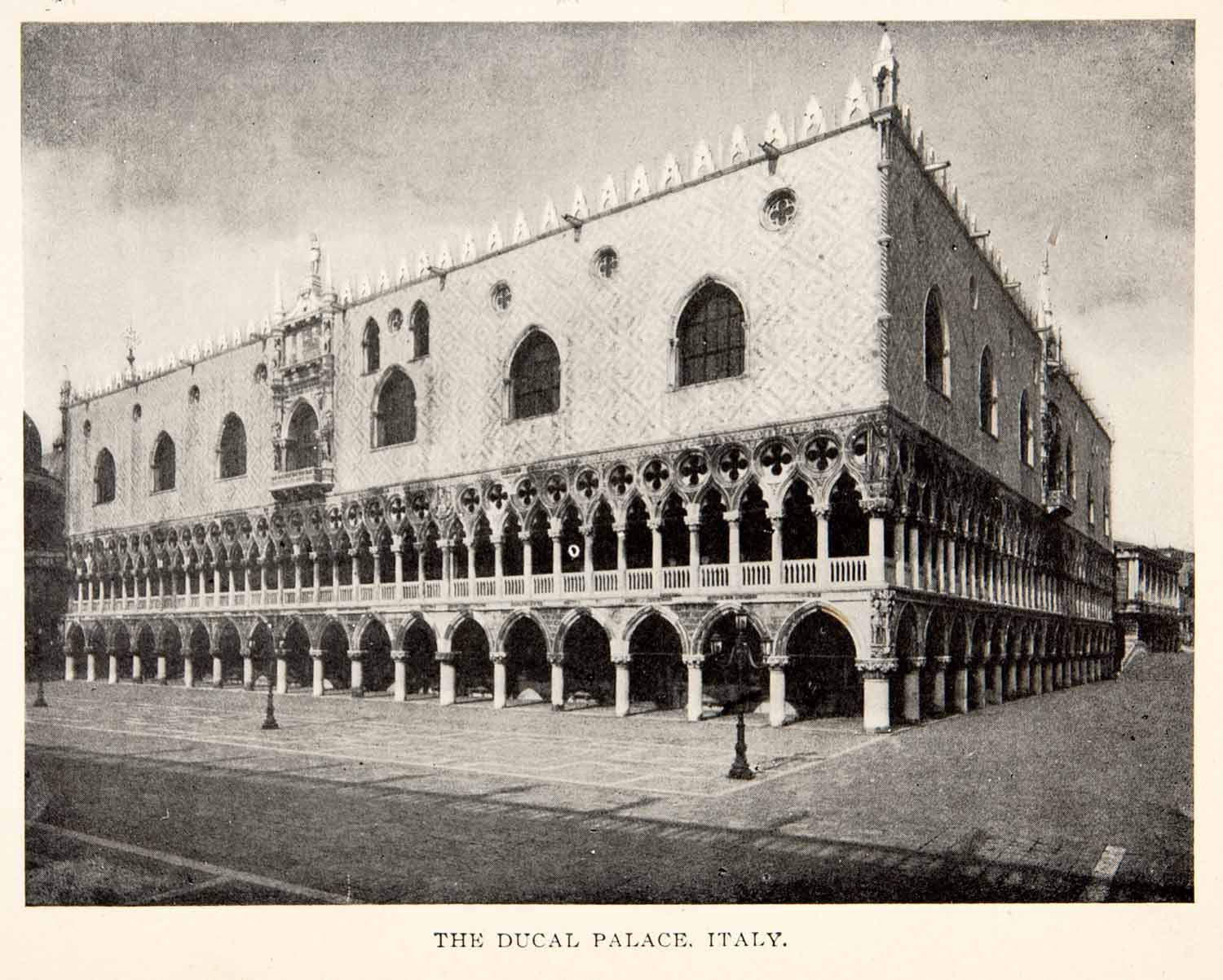 1905 Print Ducal Doges Palace Venetian Gothic Architecture Italy Main XGAB8