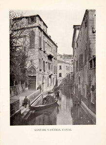1905 Print Sanudo Van Axel Canal Gondola Venice Italy Waterfront XGAB8
