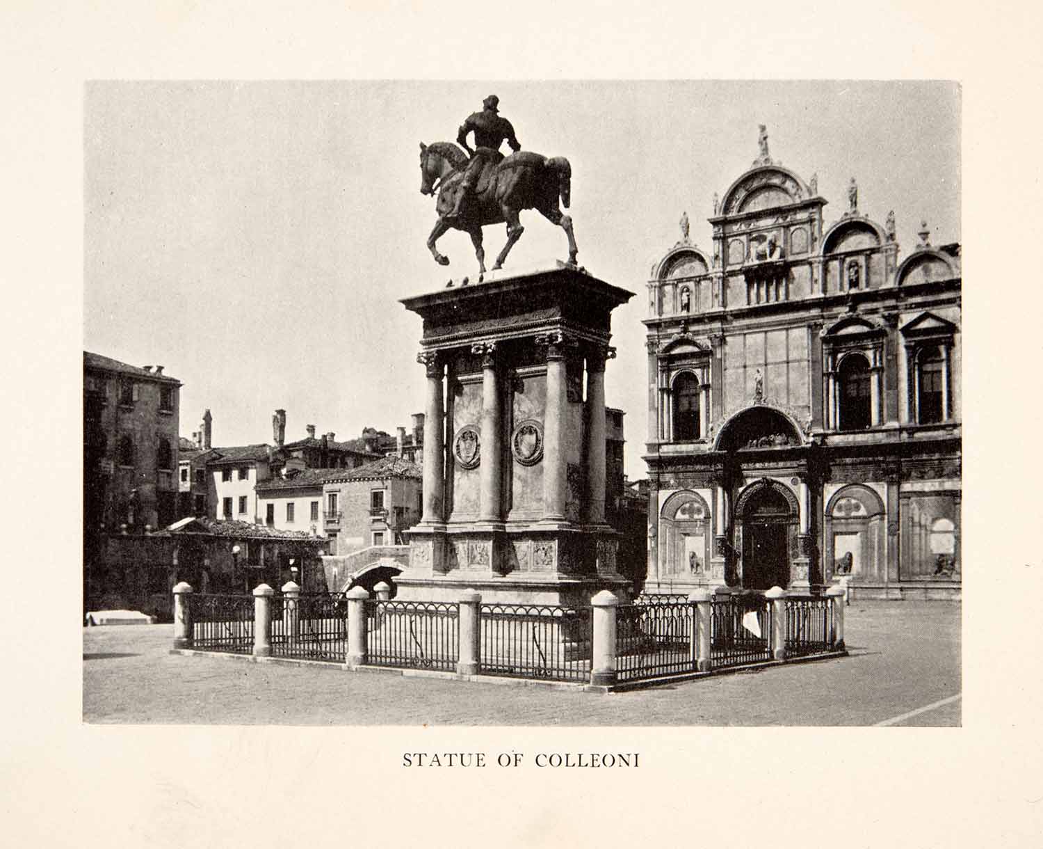 1905 Print Mercenary Soldier Leader Bartolomeo Colleoni Equine Statue XGAB8