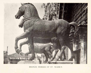 1905 Print St. Marks Basilica Cathedral Bronze Equestrian Horse Statues XGAB8