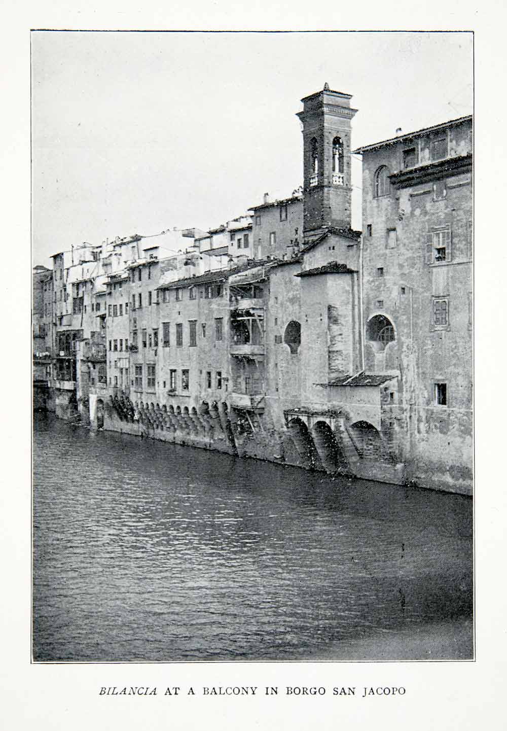 1911 Print Bilancia Borgo San Jacopo Water Building Florence Italy Tuscany XGAC3