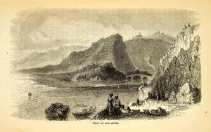 1858 Wood Engraving Art Nahr al-Kalb Dog River Jeita Lebanon Middle East XGAD7 - Period Paper
