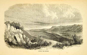 1858 Wood Engraving Art Ard el-Huleh Lake Plain Israel Middle East XGAD7