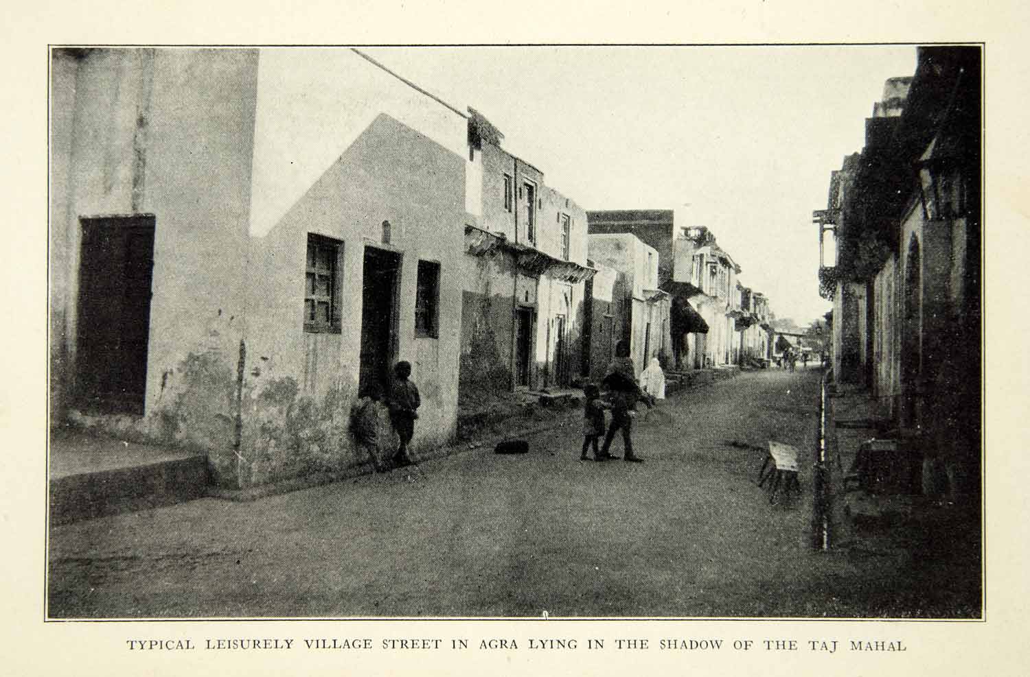 1928 Print Agra Street Scene India Historical Image Shadow Taj Mahal XGAD9