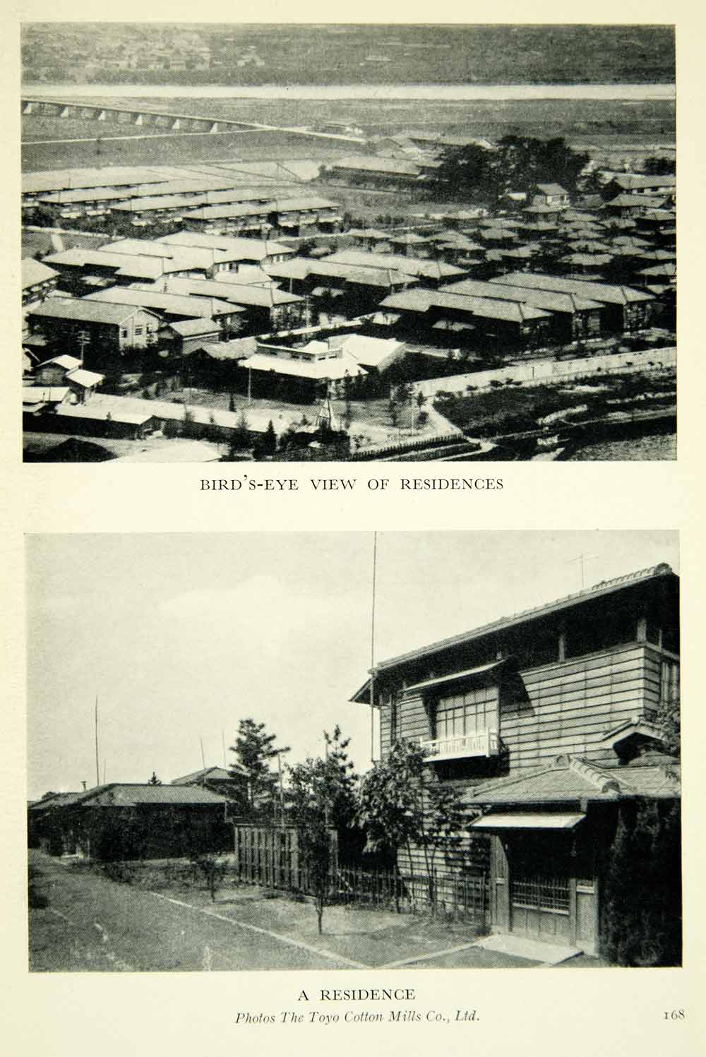 1936 Print Toyo Cotton Mills Complex Aerial View Residences Workers Homes XGAE3