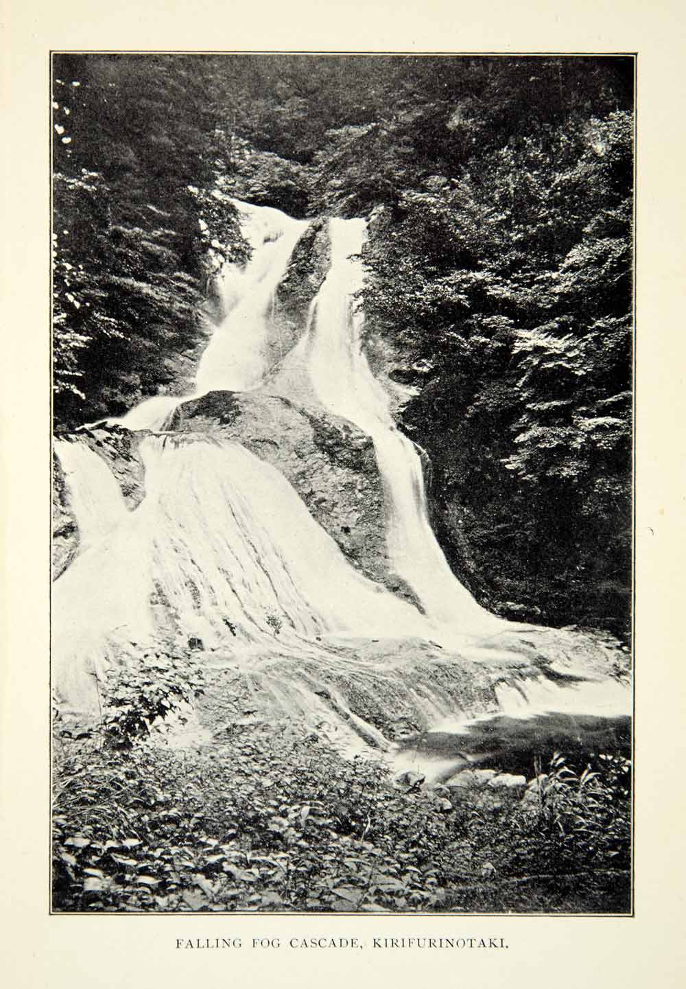 1904 Print Waterfall Fog Kirifurinotaki Japan Natural History Cascade Mist XGAE5