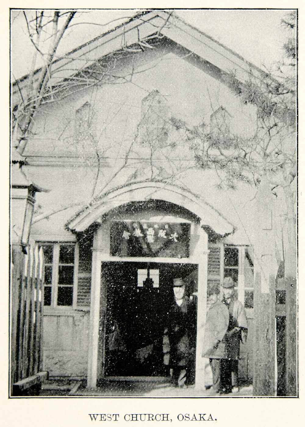 1900 Print West Church Osaka Japan Historical View Landmark Entrance XGAE6