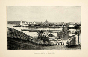 1902 Print Irkutsk Russia View Church Oblast Street Scene Historical View XGAE7