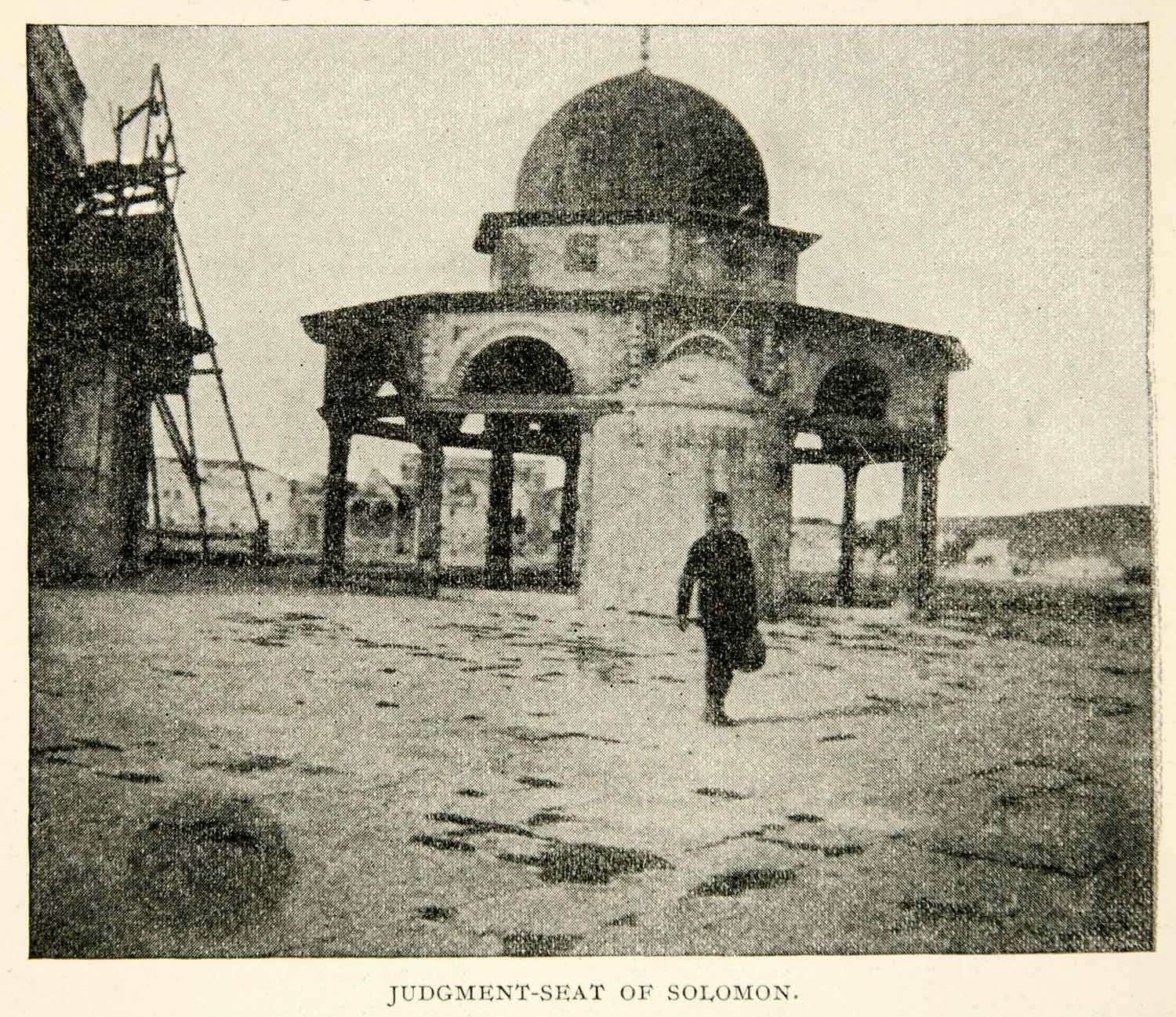 1897 Print Historical Landmark Jerusalem Dome Prophets Mount Mosque Omar XGAE9
