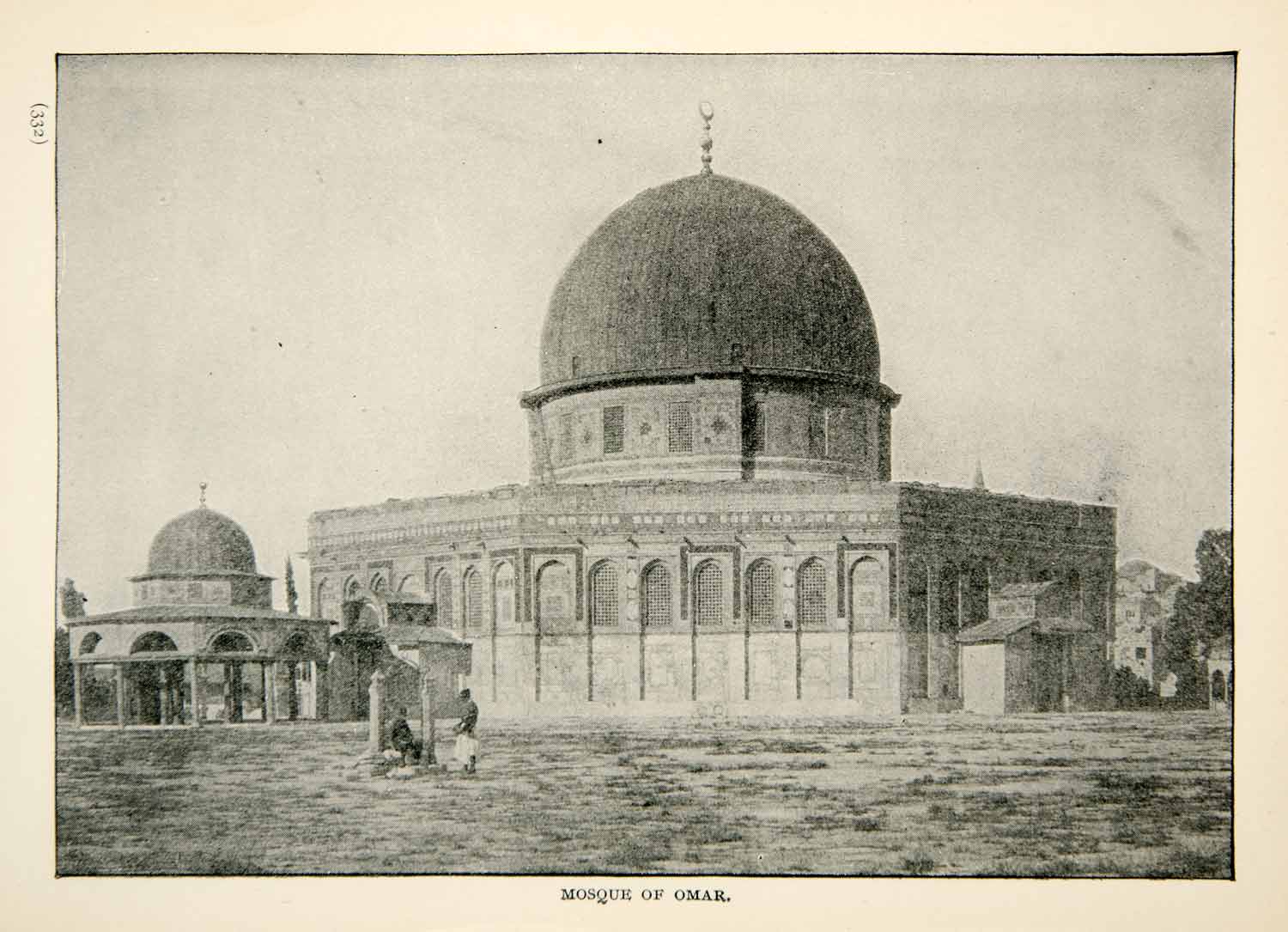 1897 Print Mosque Omar Dome Rock Jerusalem Landmark Israel Religious XGAE9