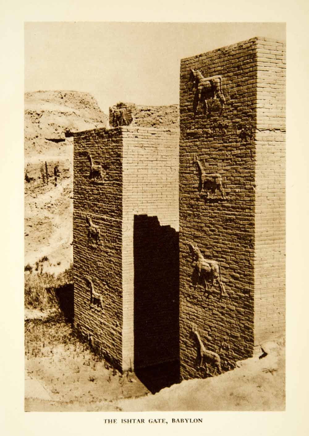 1938 Rotogravure Ishtar Gate Babylon Architecture Middle East XGAF3, image size:1000x1410