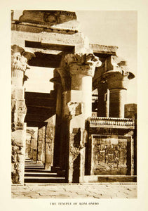 1938 Rotogravure Temple Kom Ombo Corinthian Column Egypt Architecture XGAF3