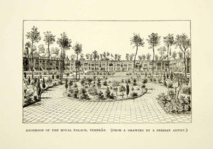 1886 Print Anderun Anderoon Harem Women's Quarters Royal Palace Tehran XGAF5