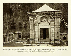 1915 Print Bhaniyar Temple Kashmir India Historical Image Ruins Courtyard XGAF6