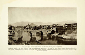 1915 Print Jhelum Bridge Kashmir Valley India Cityscape Historic Image XGAF6