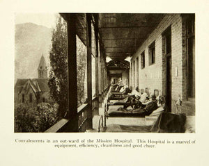 1915 Print Mission Hospital Sanitarium India Kashmir Valley Bed Historical XGAF6